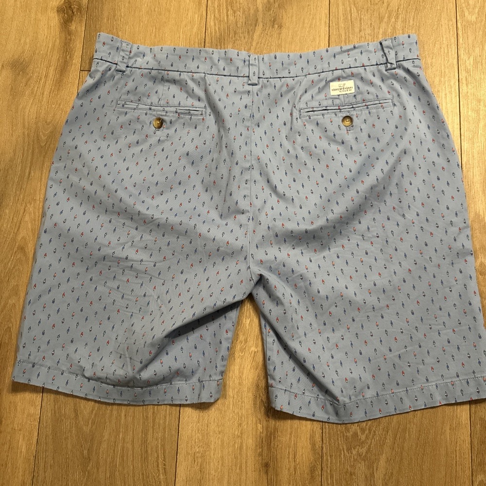 Vineyard Vines Men's Breaker Shorts Blue Print All Over Chino Beach Preppy 38 - Picture 5 of 10